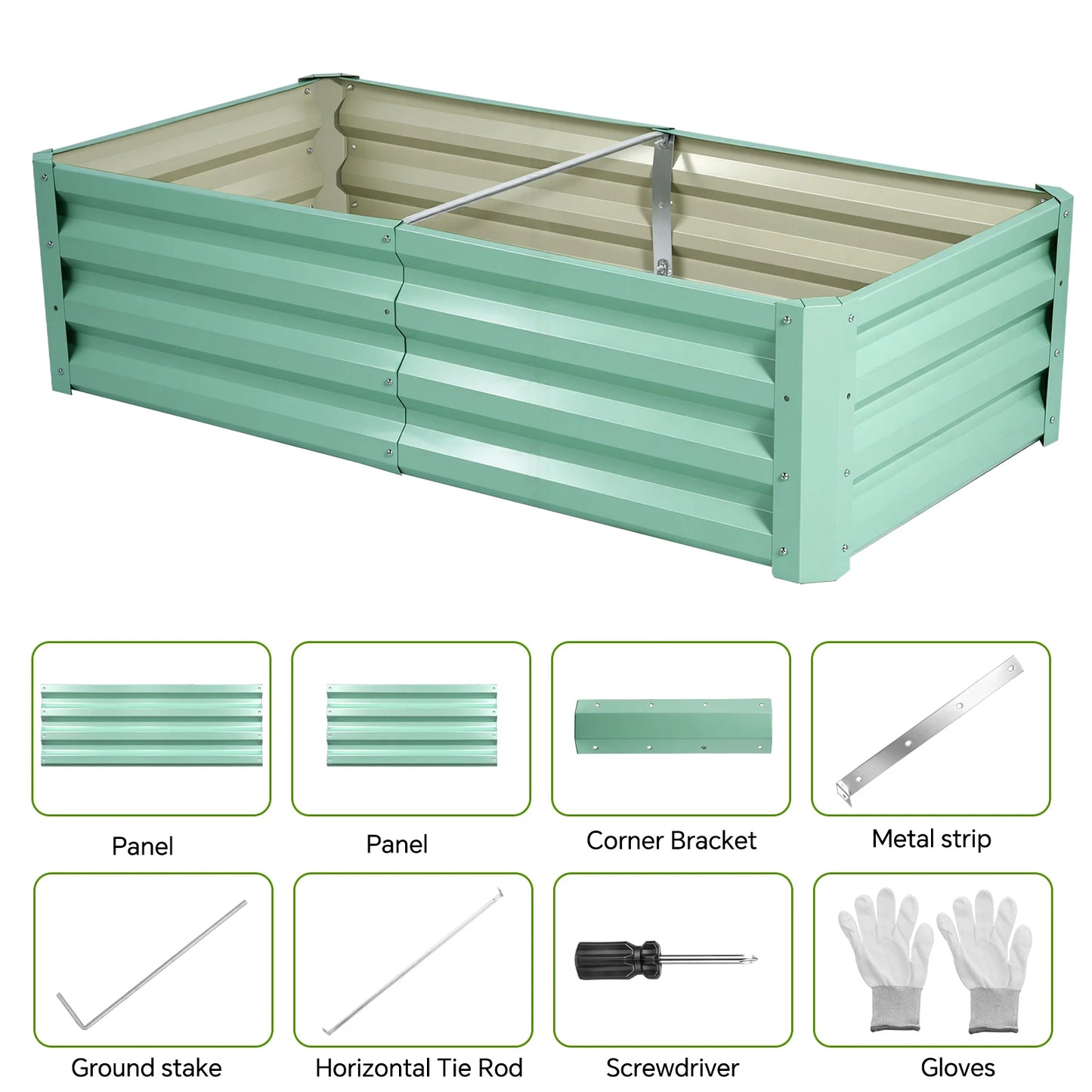 Galvanized Raised Garden Bed Planter Box For Outdoor Planting Rustproof