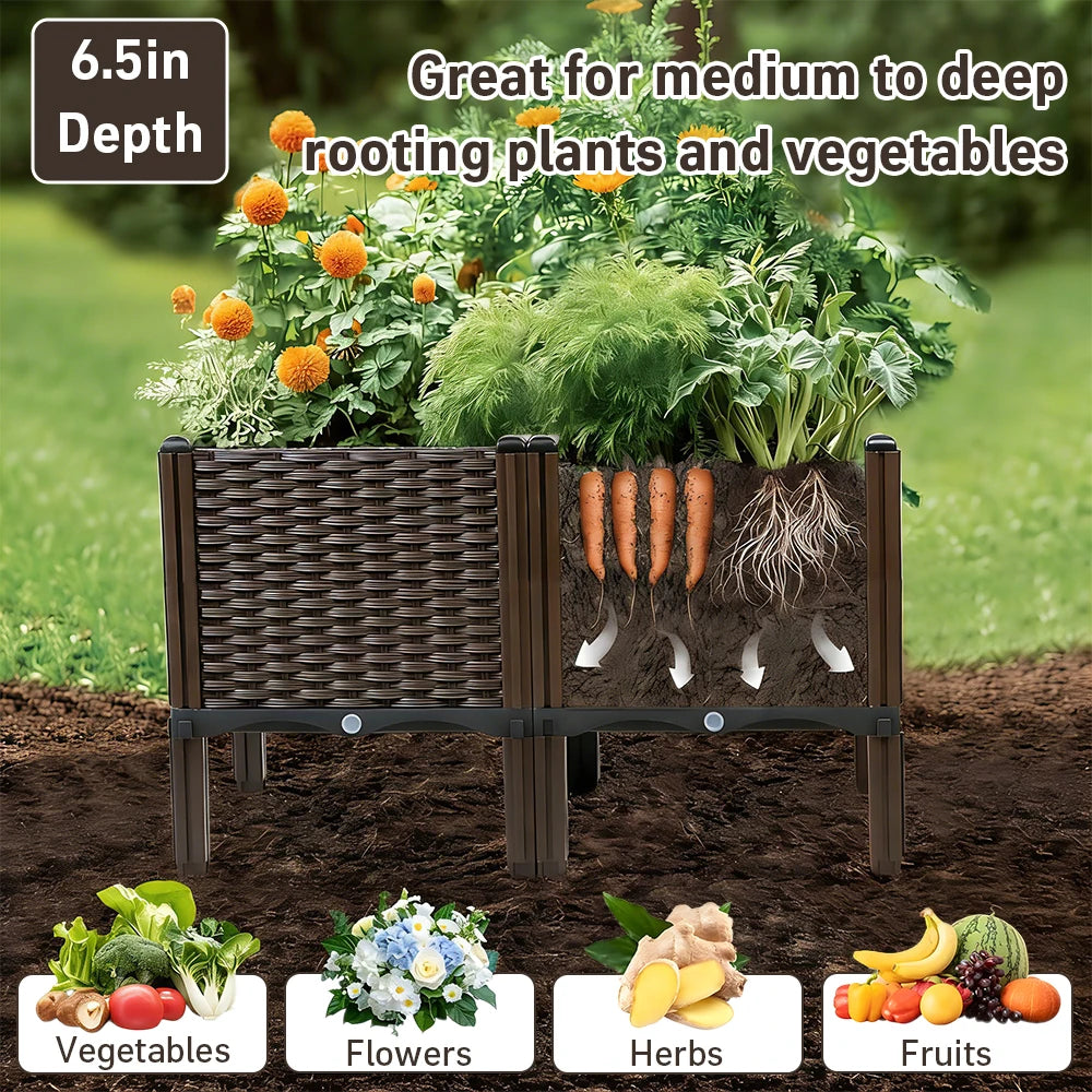 Raised Garden Bed With Legs 2 Pack Propagator Kit Greenhouse