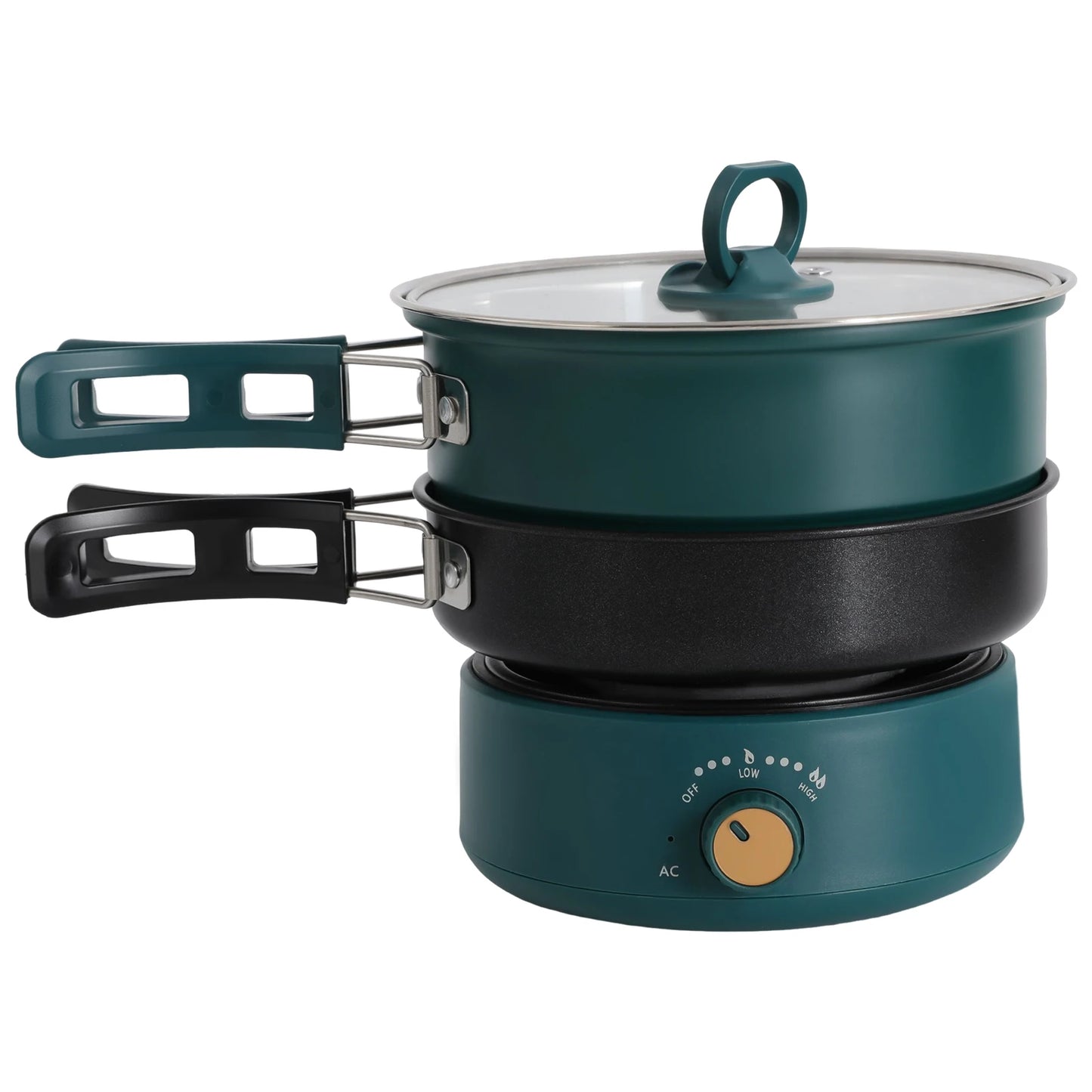 Bymaocar 110V Electric Hot Pot With Steamer Portable Travel Cooker