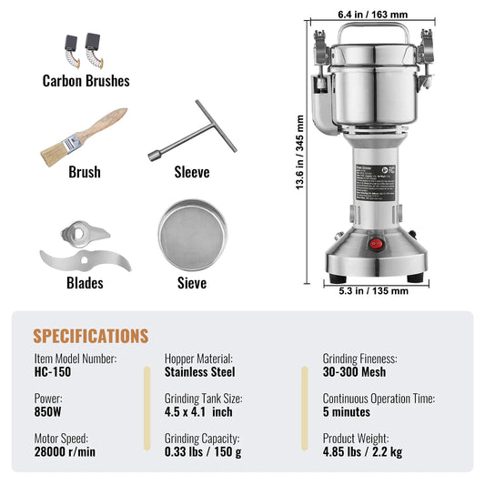 SucceBuy Electric Grain Mill Grinder 150 to 2500g for Spices