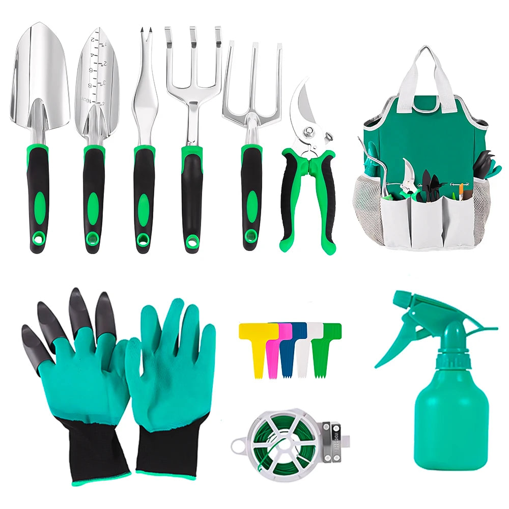 Ergonomic 16-In-1 Outdoor Garden Tool Set For Pruning And Weeding