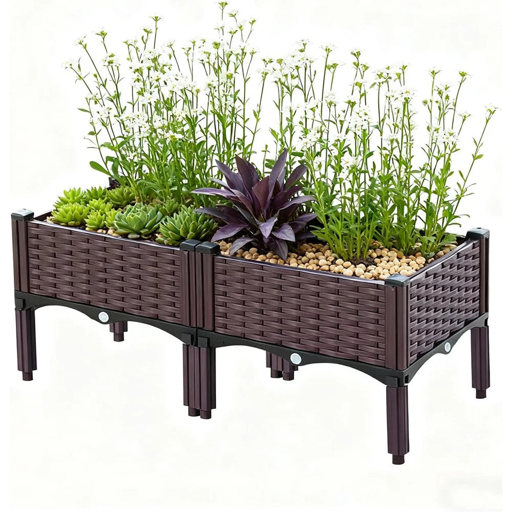 Raised Garden Bed With Legs 2 Pack Propagator Kit Greenhouse