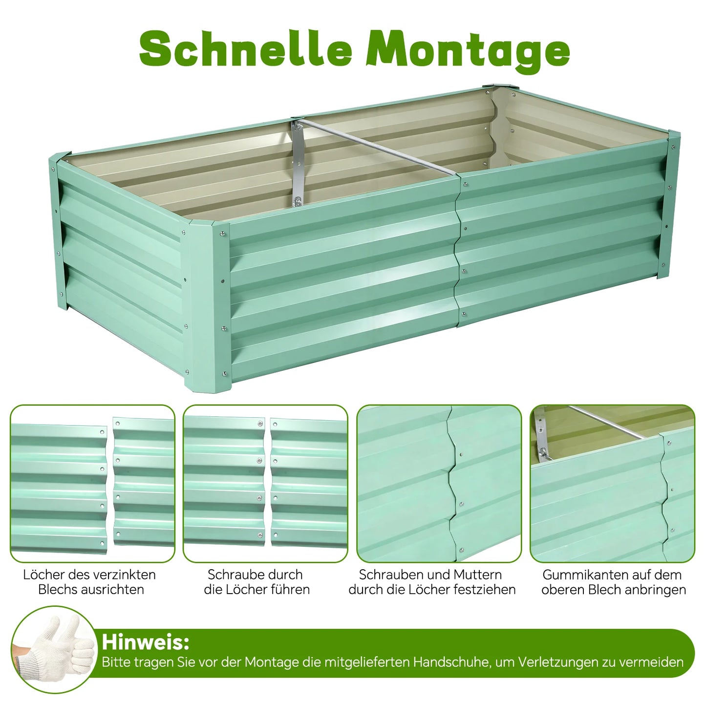 Galvanized Raised Garden Bed Planter Box For Outdoor Planting Rustproof