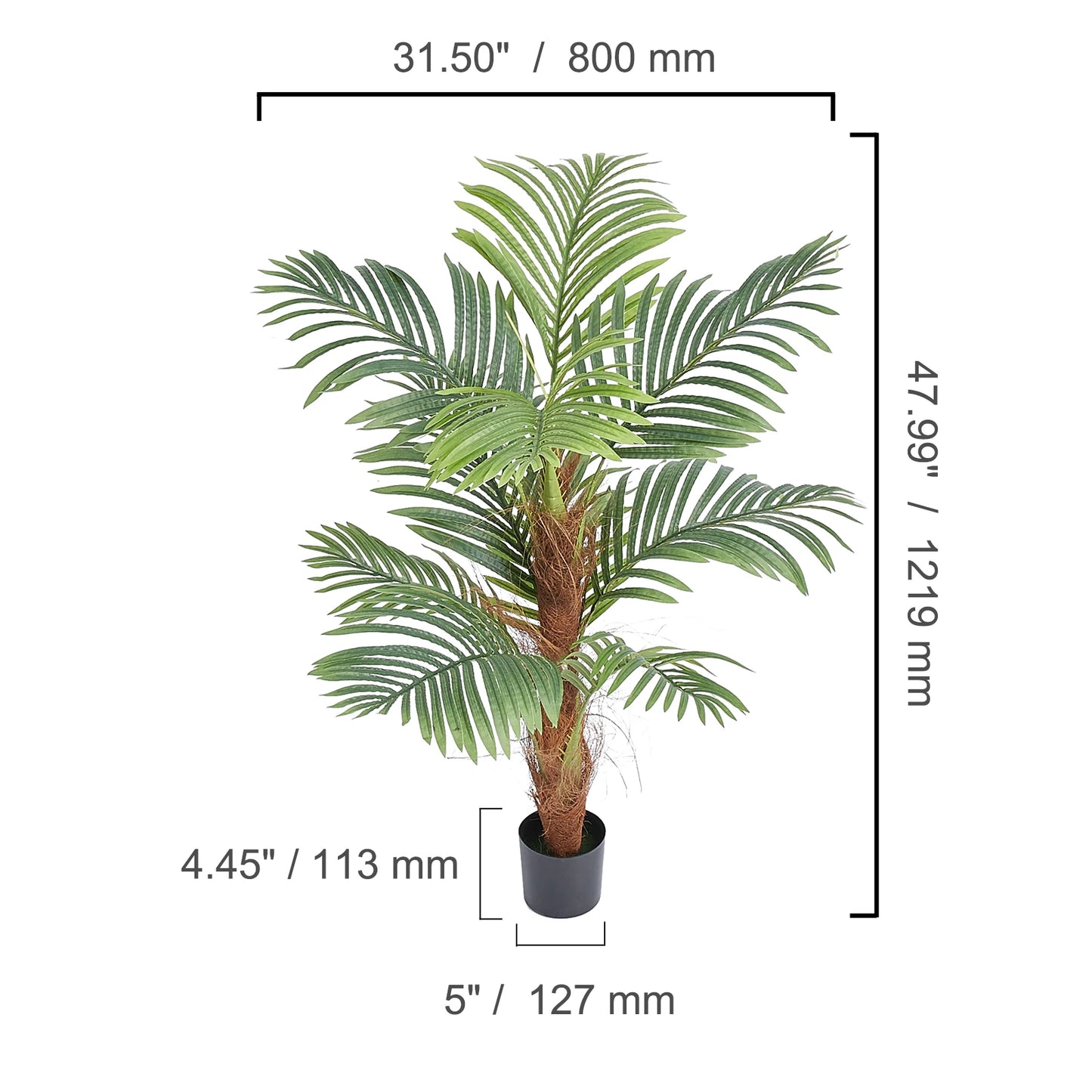 SucceBuy Artificial Palm Tree Faux Plant Anti Tip Protection