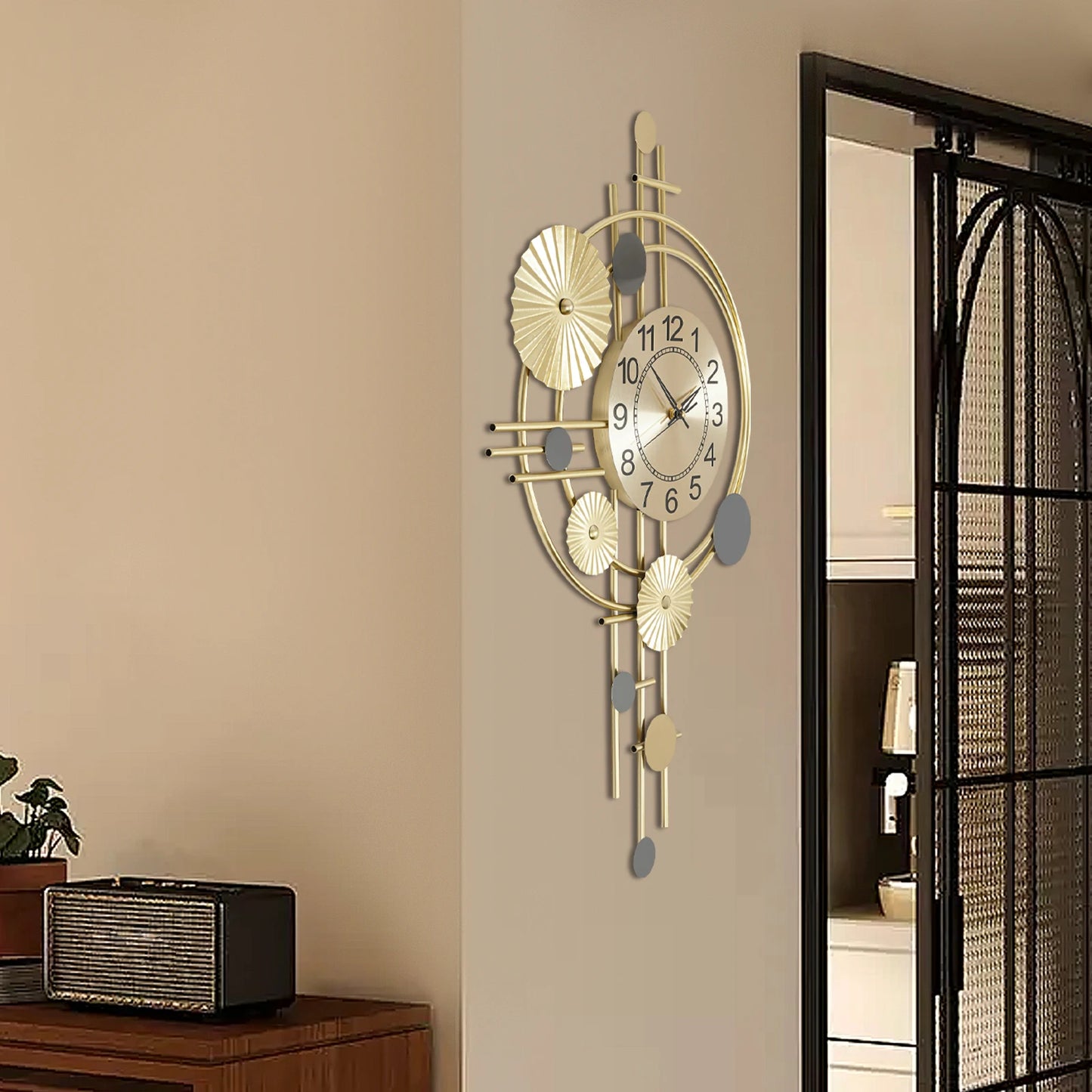 Decorative Wall Clock Silent Non-Ticking For Living Room And Office