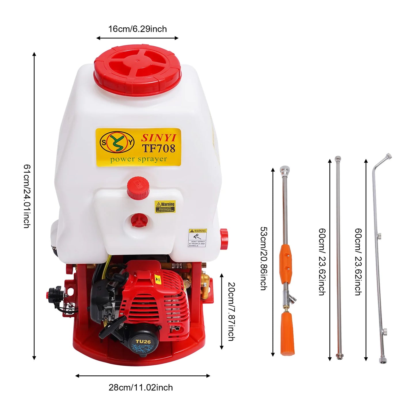 Gas Powered Backpack Sprayer 25.4cc 2-Stroke High Pressure Garden Pump