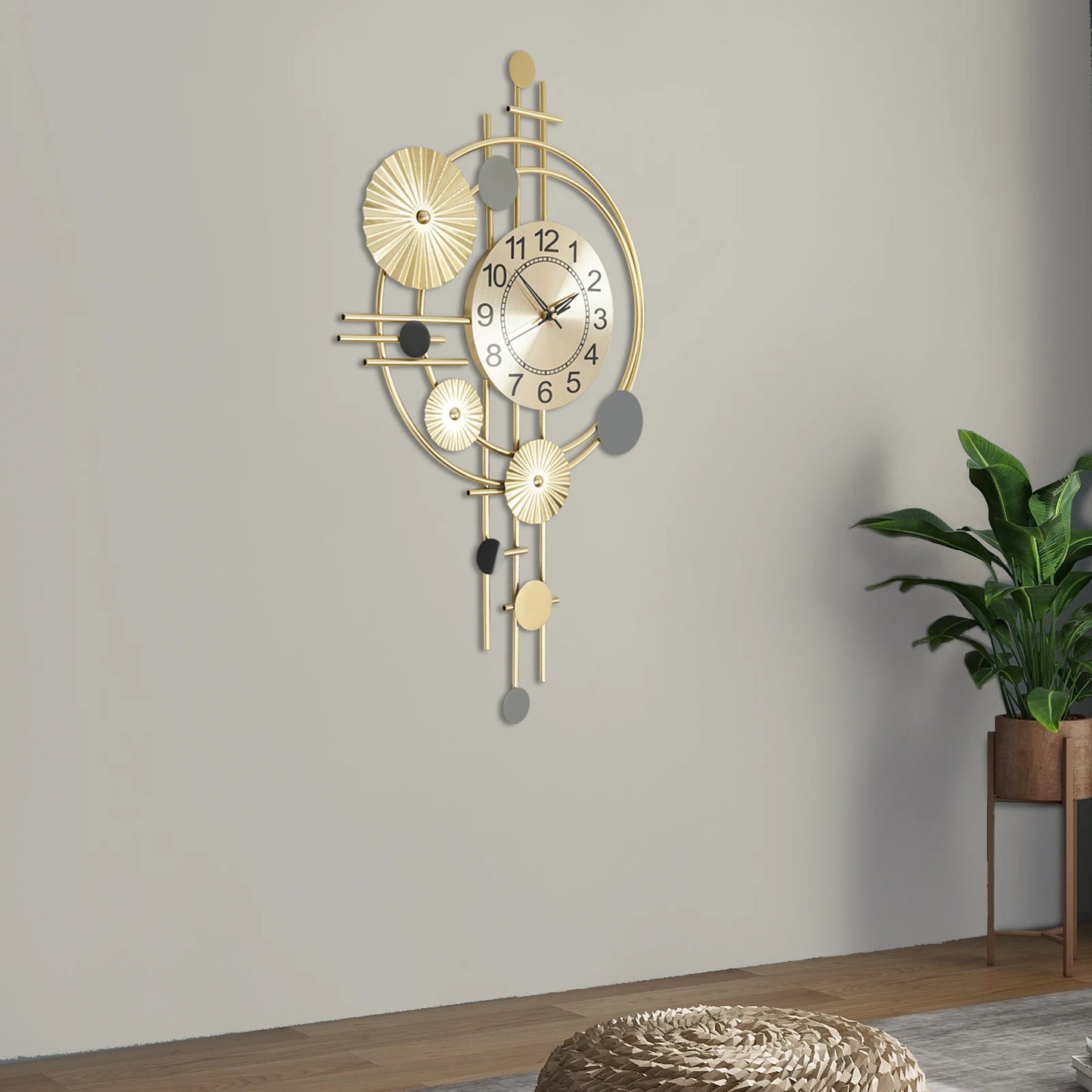 Decorative Wall Clock Silent Non-Ticking For Living Room And Office