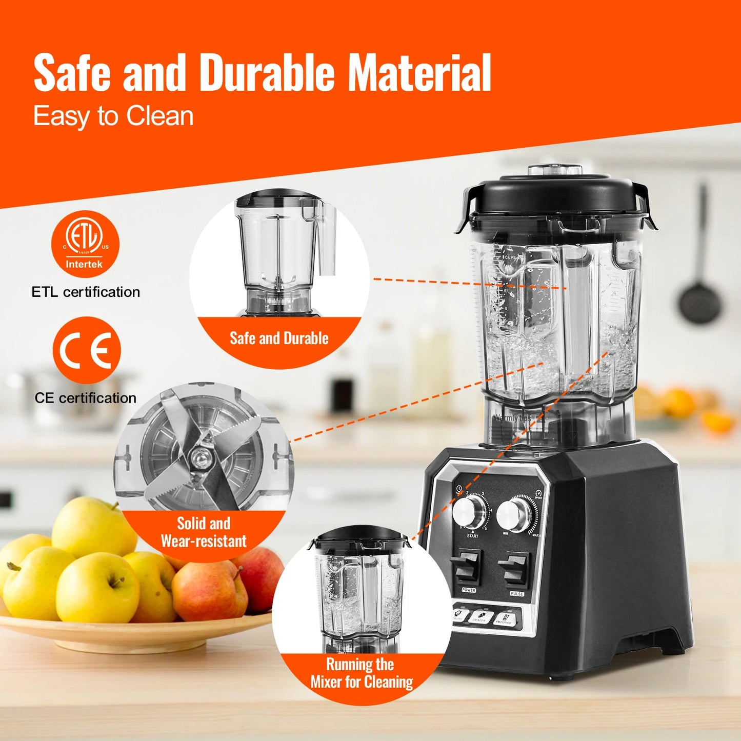 VEVOR Countertop Blender For Smoothies And Recipes
