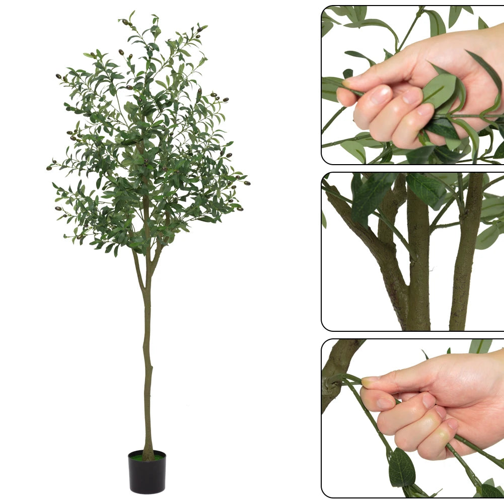 HiMISS Realistic Artificial Olive Tree for Home and Office Decor