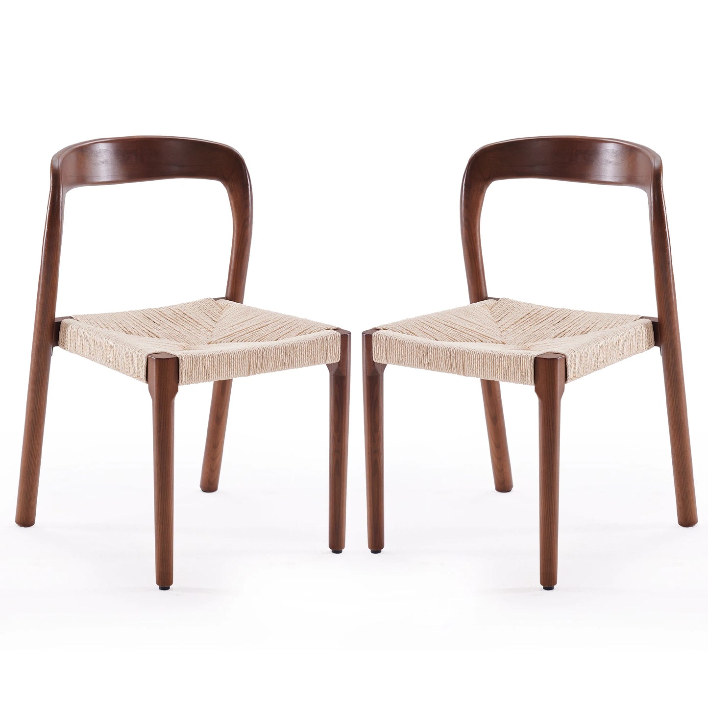Farini Two Ash Wood Stackable Dining Chairs Mid Century Modern
