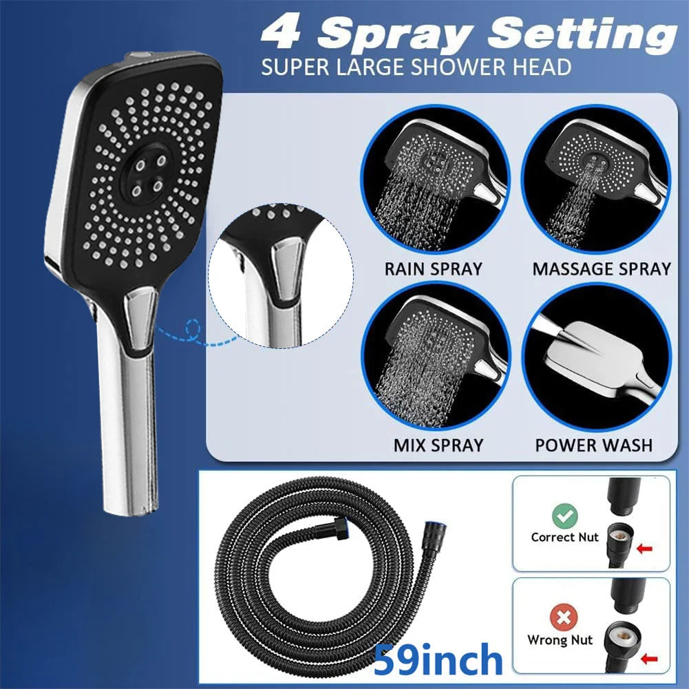 APWIKOGER 12 Inch Shower Faucet Set With Adjustable Handheld Spray