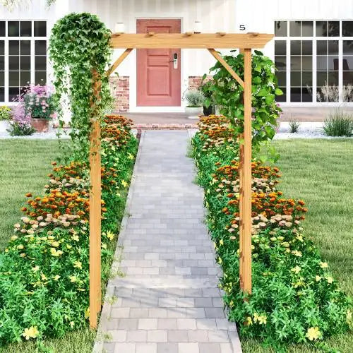 Wooden Arbor Wedding Arch for Ceremony and Garden Pergola