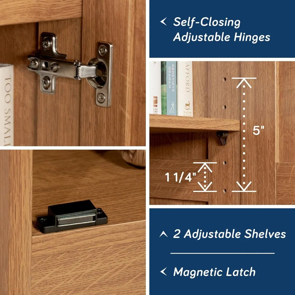 Highland Oak Pantry Storage Cabinet With Versatile Organizing Space