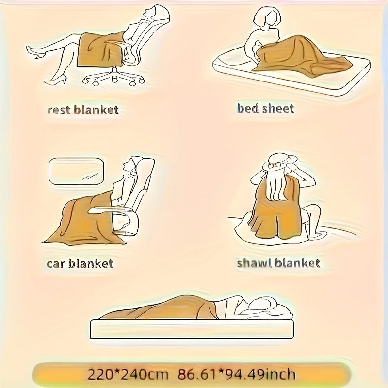 Weighted Sherpa Fleece Blanket With Faux Rabbit Fur Softness