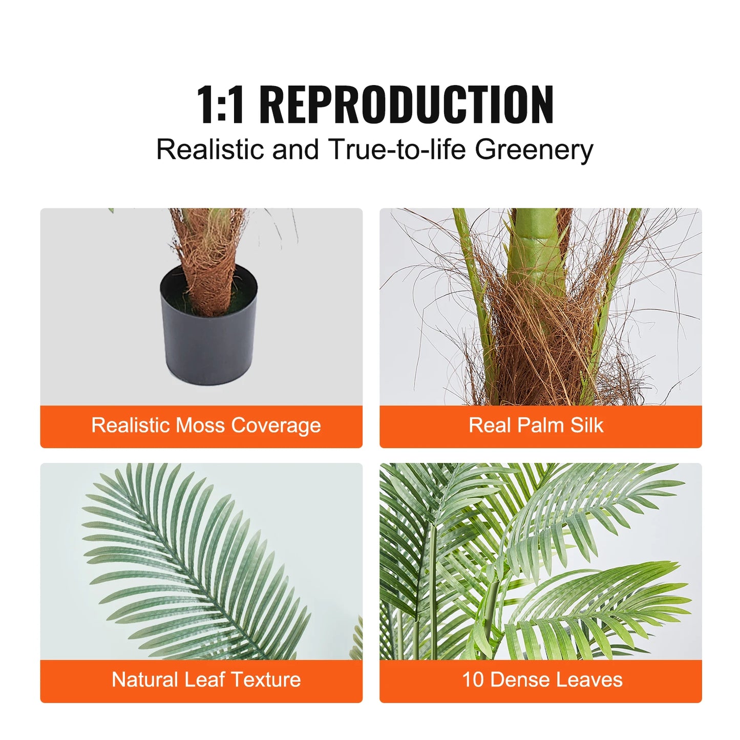 SucceBuy Artificial Palm Tree Faux Plant Anti Tip Protection