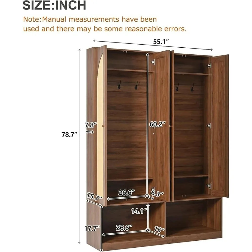 Mudro 4-in-1 Hall Tree With Storage Bench And Hidden Hooks
