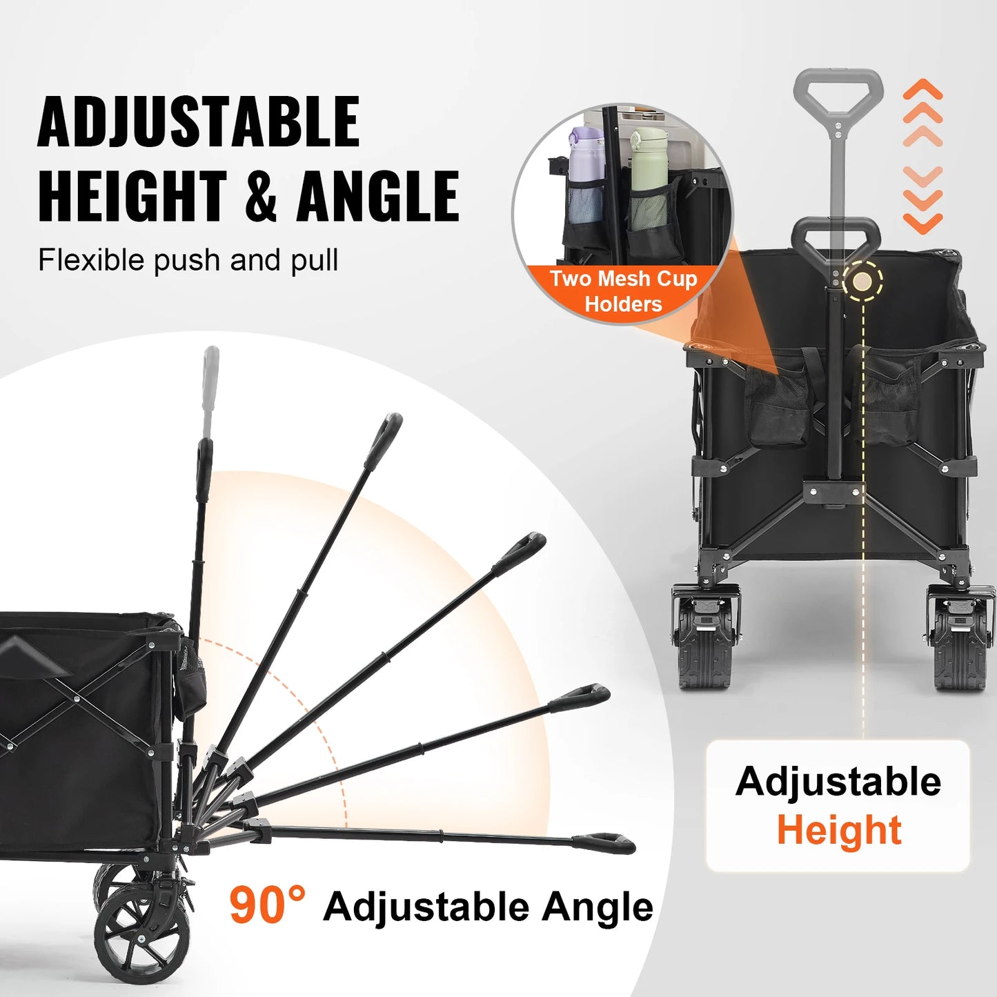 SucceBuy Collapsible Folding Wagon All Terrain Beach Cart