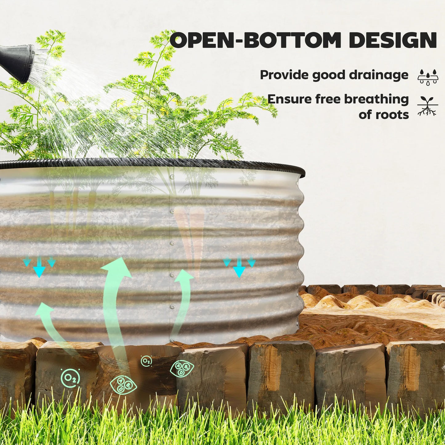 Raised Garden Beds Set Of 2 Galvanized Planter Boxes