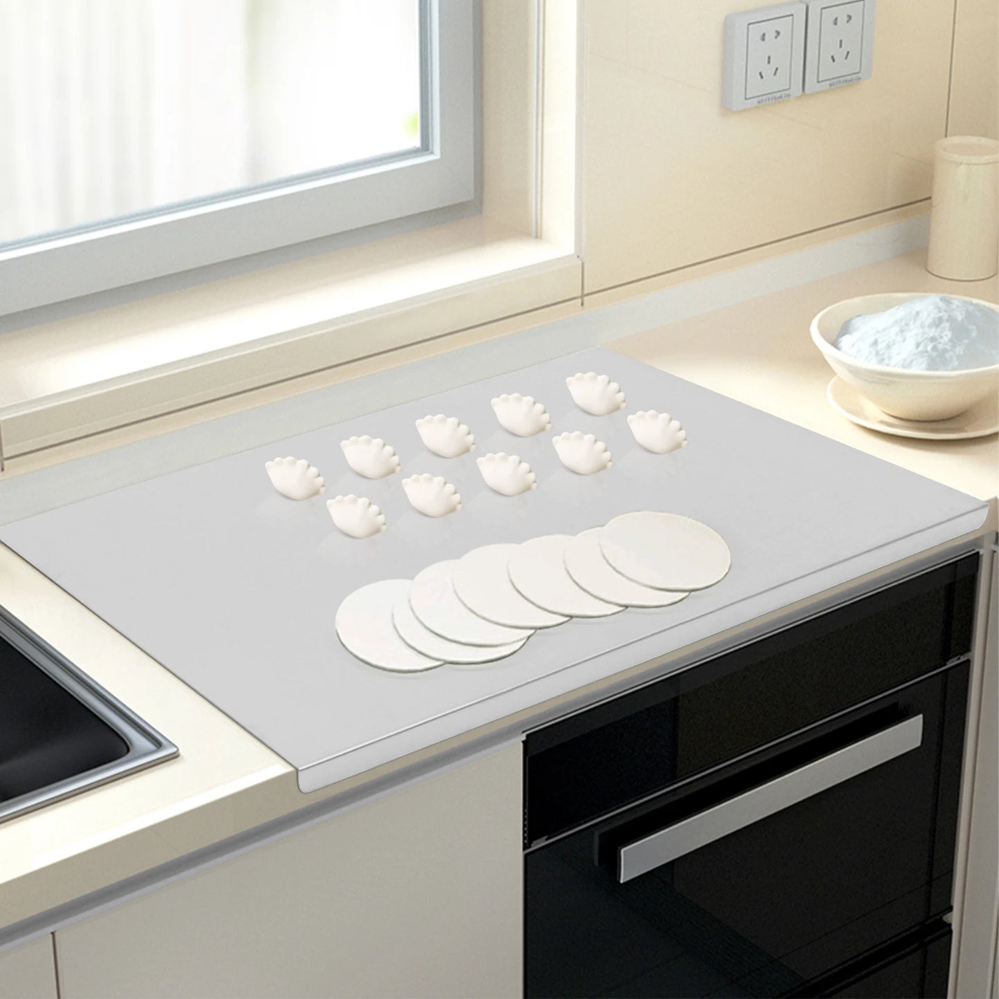 Eco Friendly Stainless Steel Chopping Board With L Shaped Edge