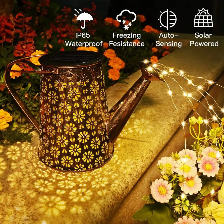 Ya Solar Watering Can With Lights Outdoor Garden Lantern