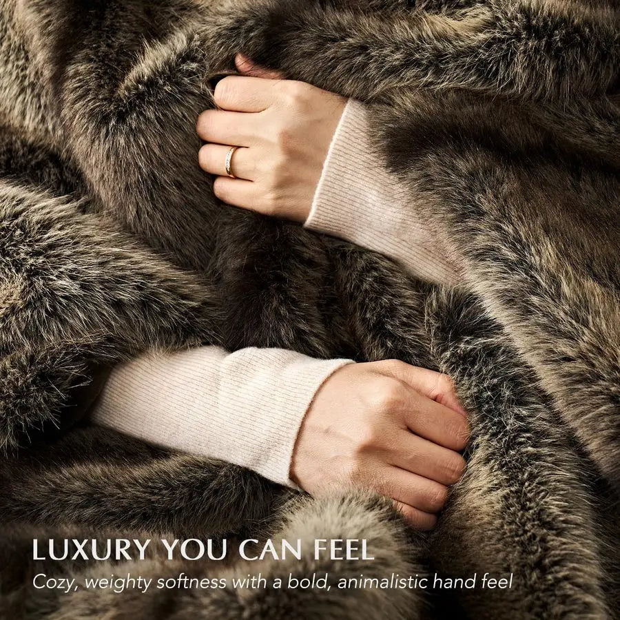 Lux Faux Fur Throw Blanket Soft Plush Mink For Sofa