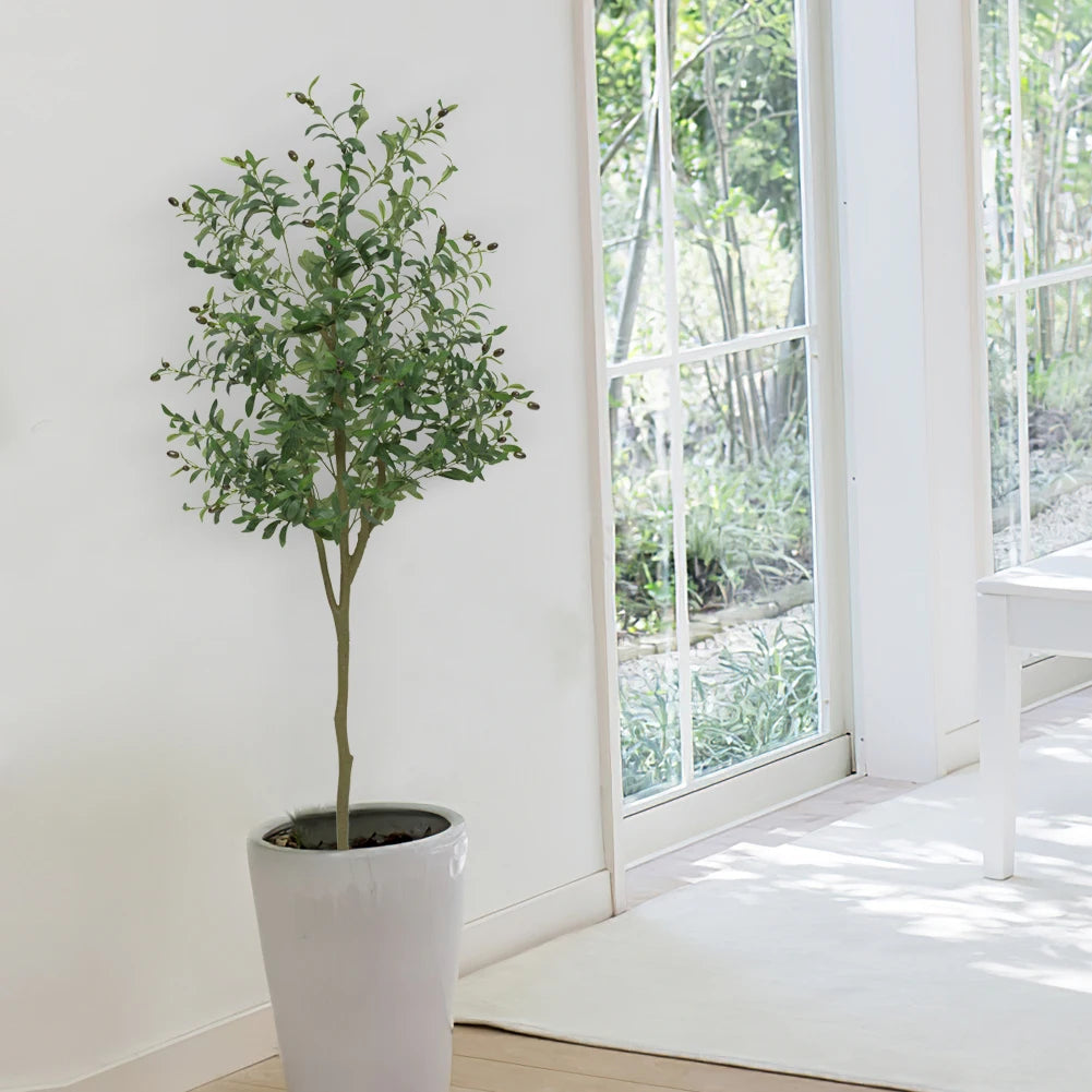 HiMISS Realistic Artificial Olive Tree for Home and Office Decor
