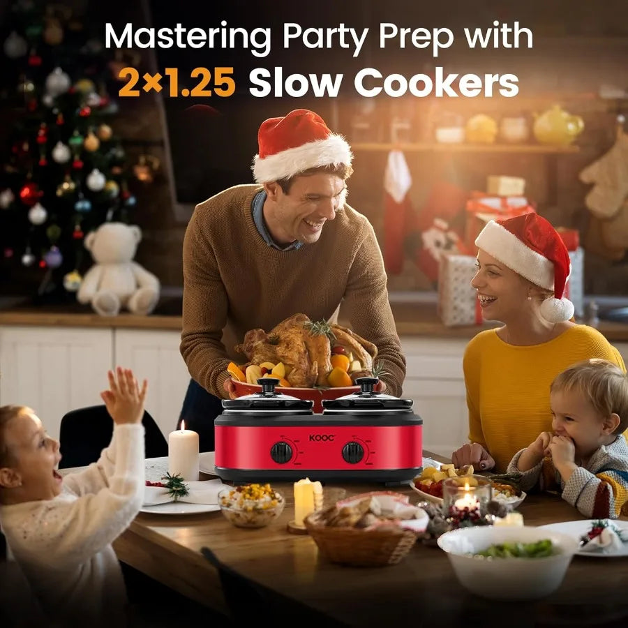 Abay Double Slow Cooker Buffet Server With Two Mini Pots