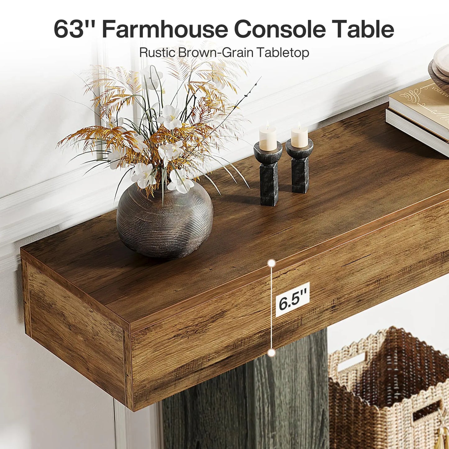 Tribesigns Farmhouse 2-Tier Console Table