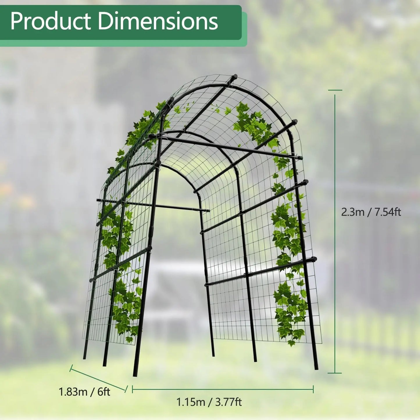 Metal Garden Arch Trellis For Climbing Vines And Cucumbers