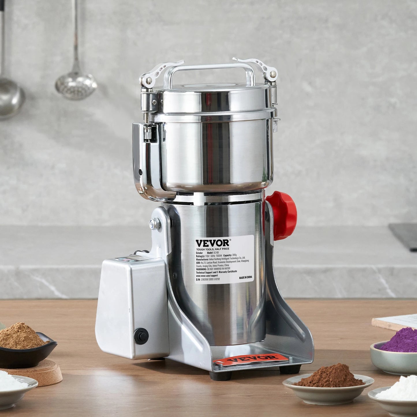 SucceBuy Electric Grain Mill Grinder 150 to 2500g for Spices