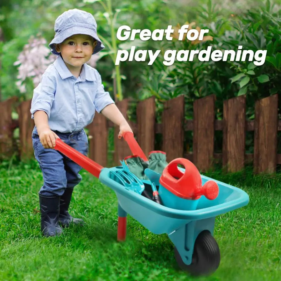 Stone Kids Garden Tool Set With Wheelbarrow Watering Can