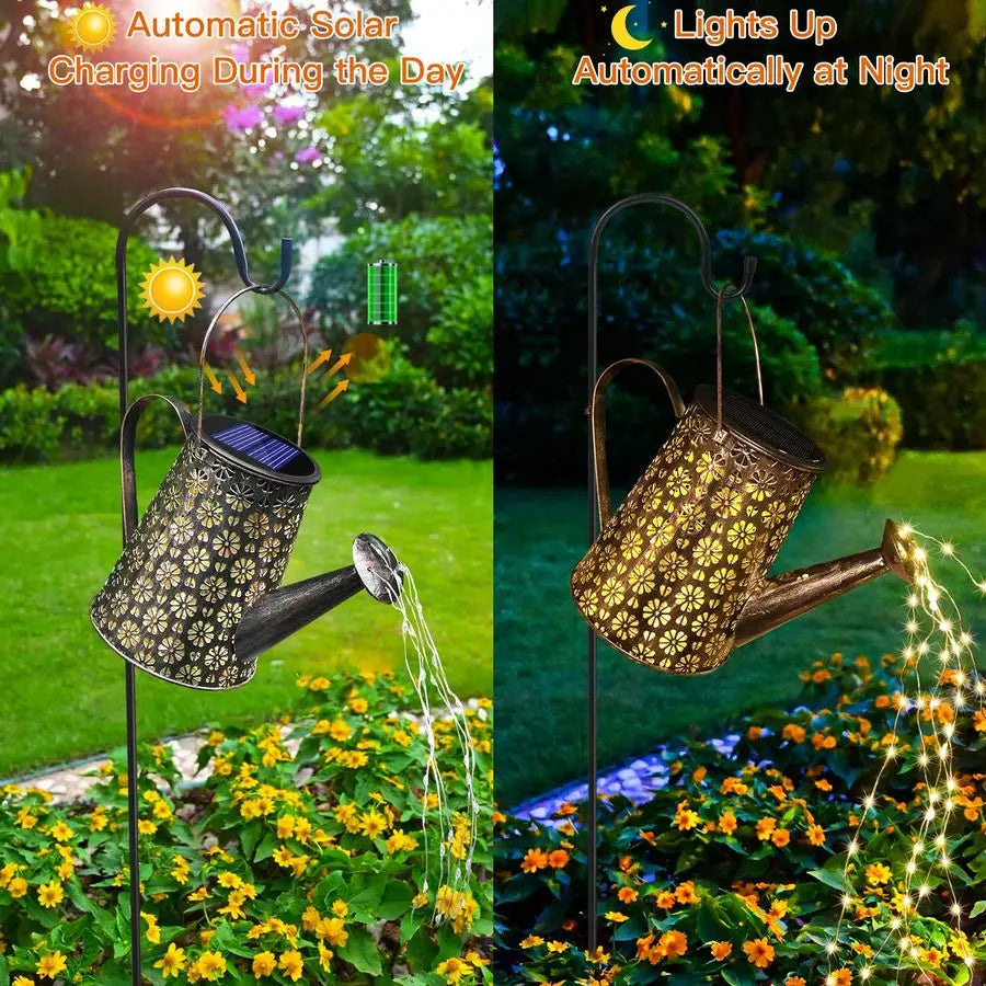 Ya Solar Watering Can With Lights Outdoor Garden Lantern
