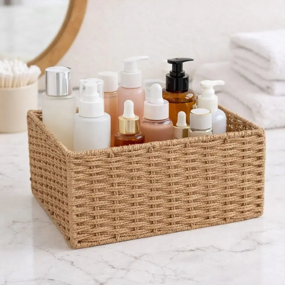 Woven Storage Basket Portable Large Capacity Organizer