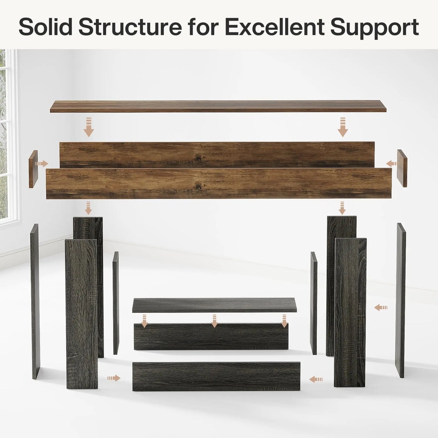 Tribesigns Farmhouse 2-Tier Console Table