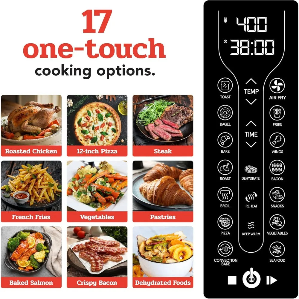 XMSJ Toaster Oven Air Fryer Combo With 17 Presets Digital
