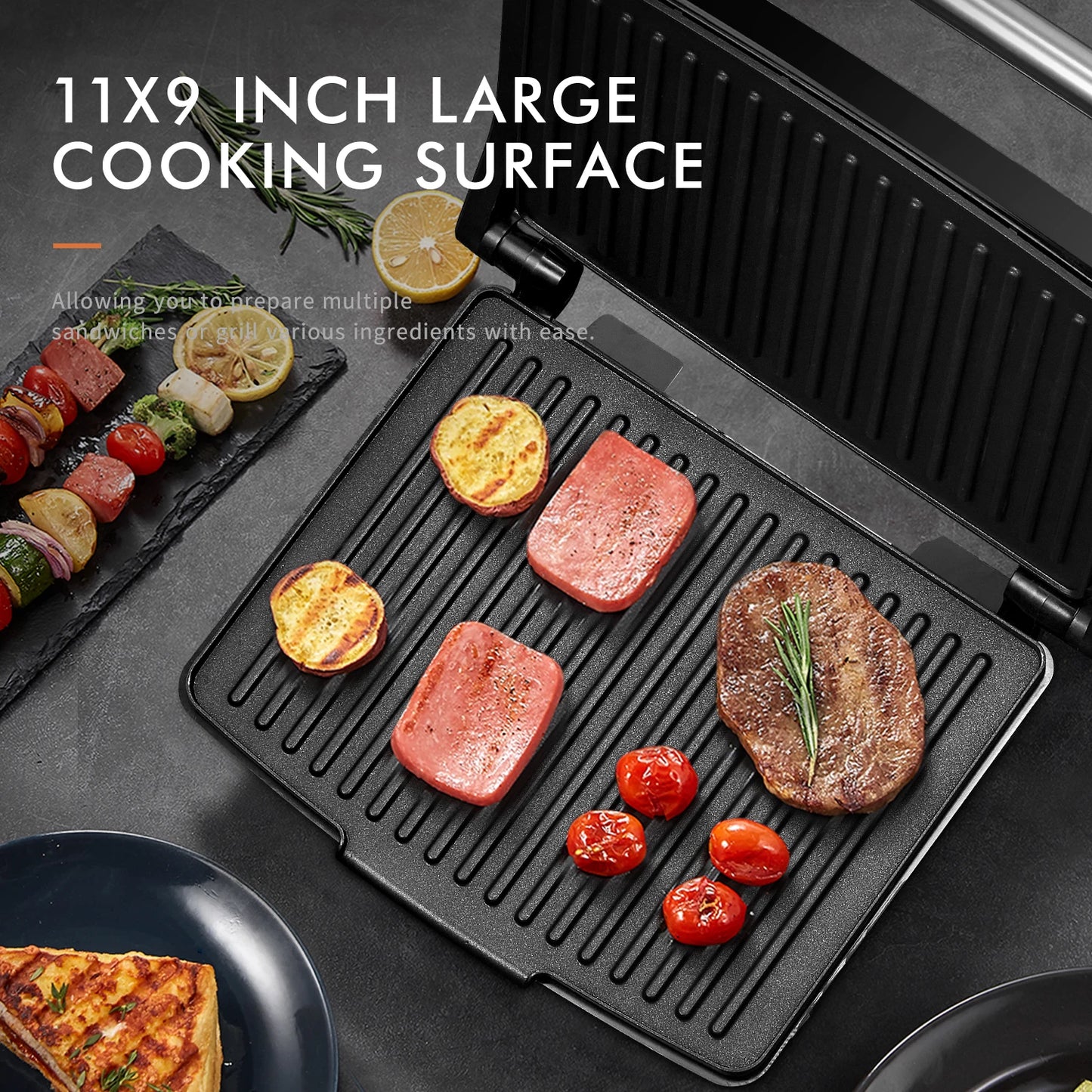 Yabano Panini Press Grill Gourmet Sandwich Maker 1200W