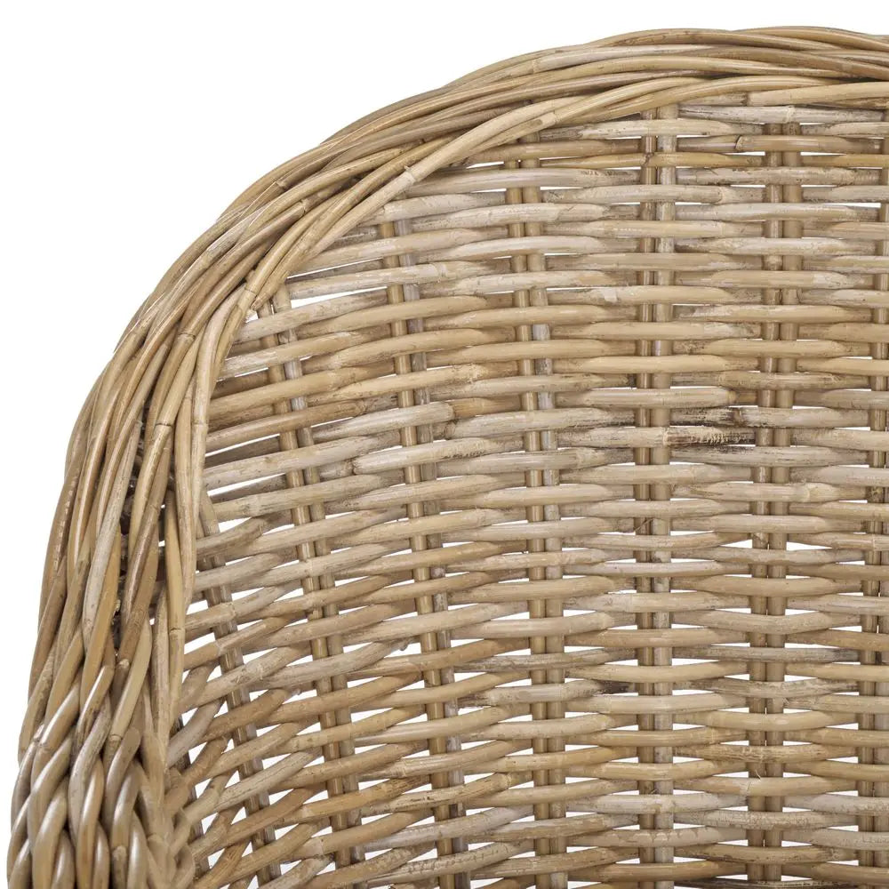 Home Collection Zane Natural Wicker Club Chair Standard