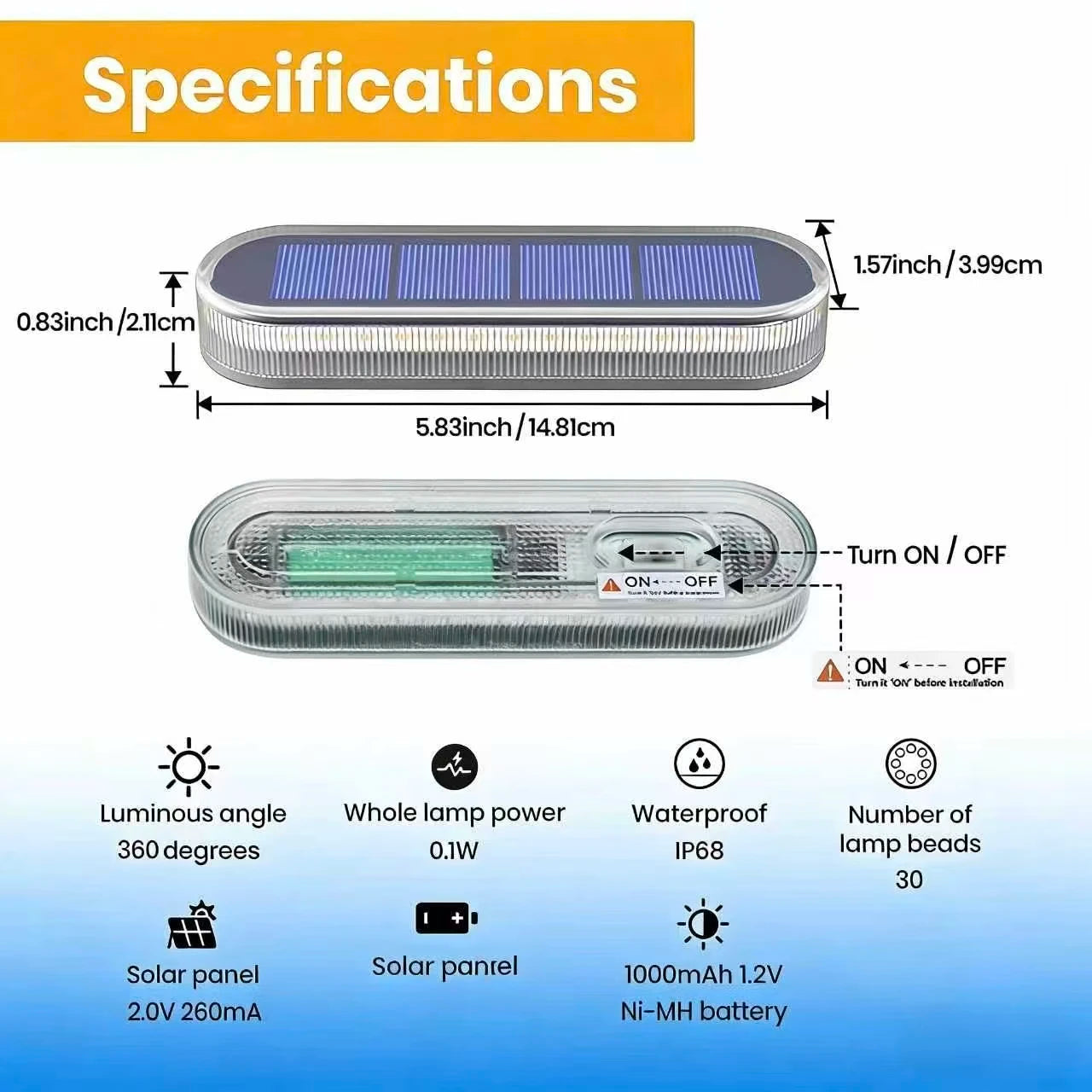 Solar LED Deck Lights 4 Pack Auto On Off IP68 Outdoor Waterproof