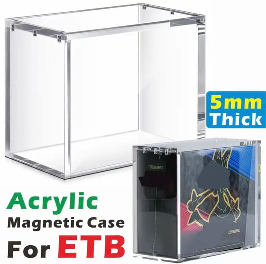 ETB Acrylic Clear Display Case With Magnetic Lid Dustproof Stackable