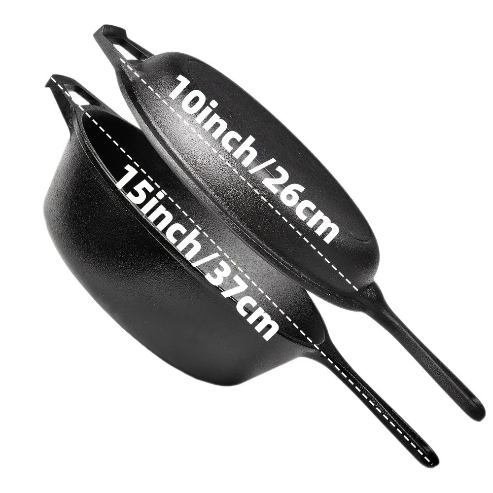 AEDG 3-Piece Cast Iron Skillet Set Pre-Seasoned For Oven Grill