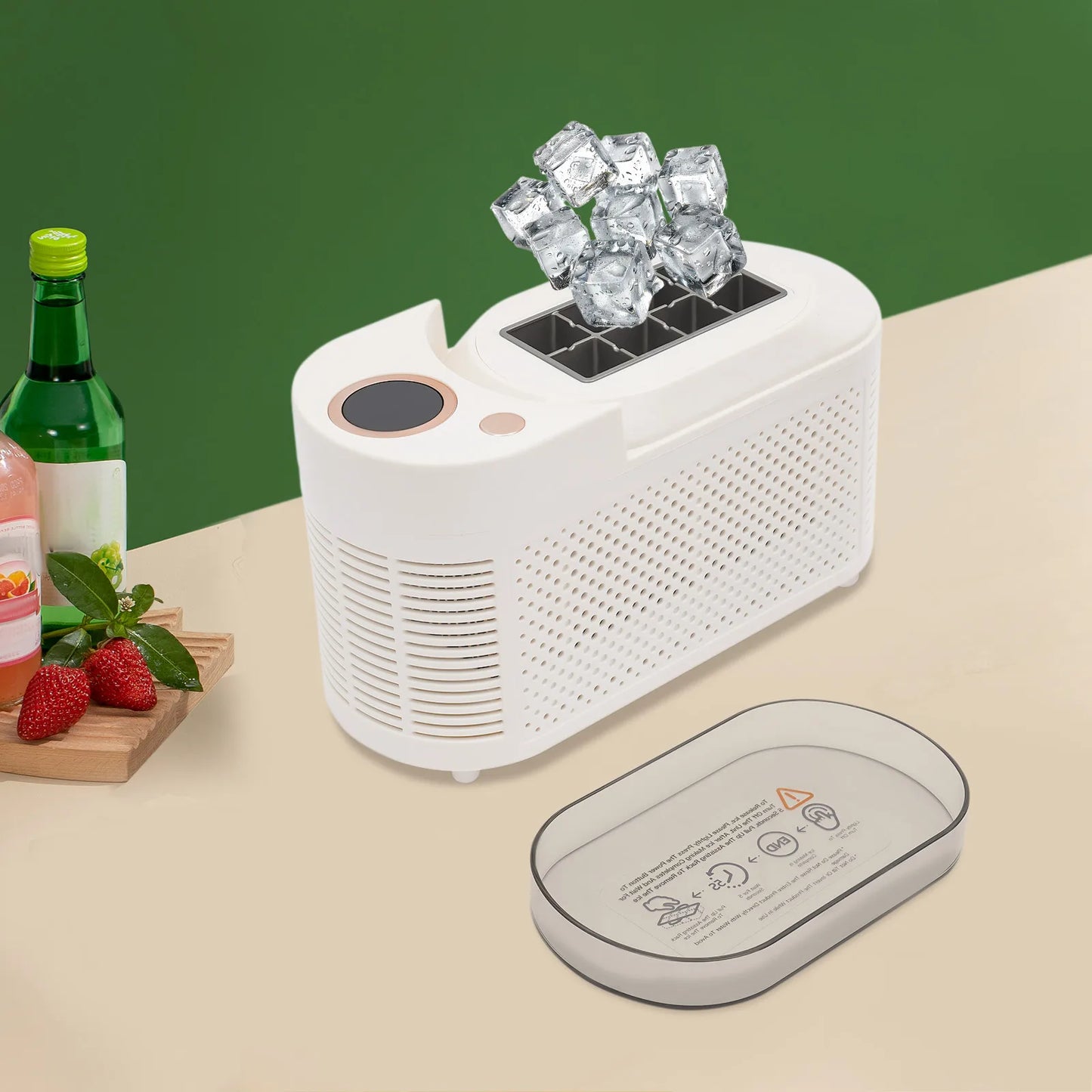 Bymaocar Portable Ice Maker 120W 12V Countertop Mini Ice Machine