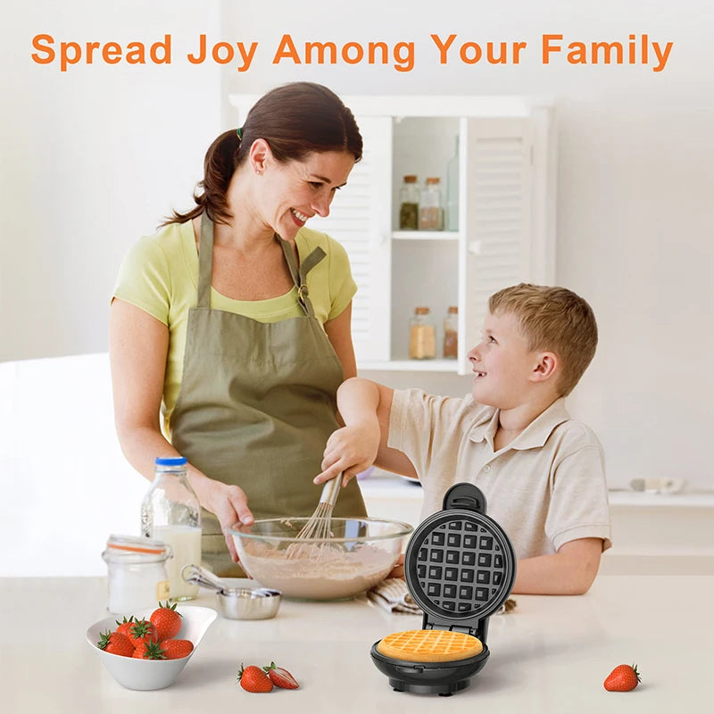 Crownful 250W Mini Waffle Maker Interchangeable Sandwich Cake Plates