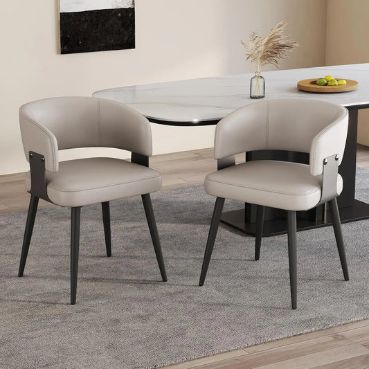 GUOHE Modern Dining Chairs Set Of 2 Upholstered Faux Leather