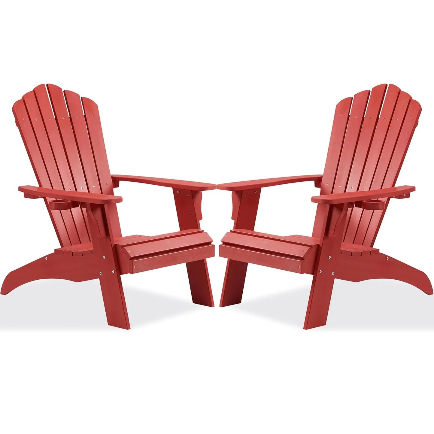Poly Lumber Adirondack Chair Set With Cup Holder Weather Resistant