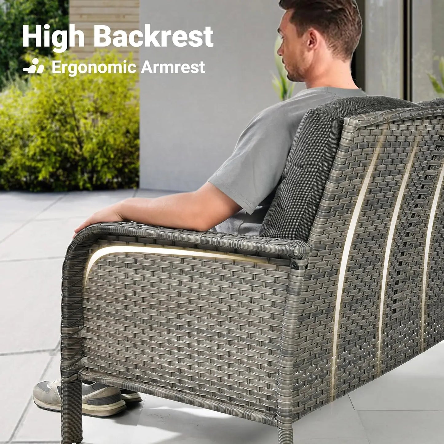 Guangbai Outdoor Wicker Patio Furniture Set With Sofa And Chairs