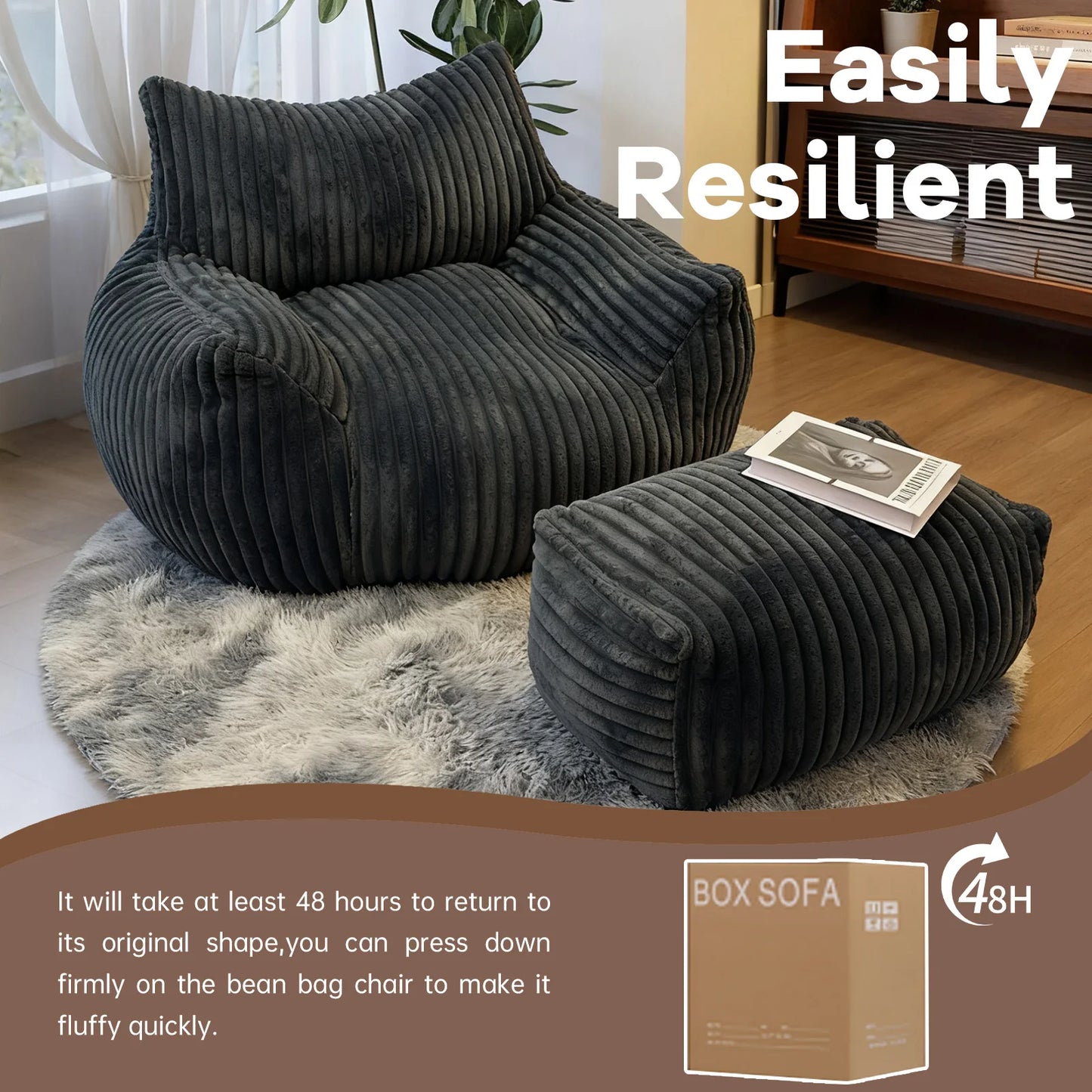 Reading Chair Bean Bag for Adults Living Room Furniture