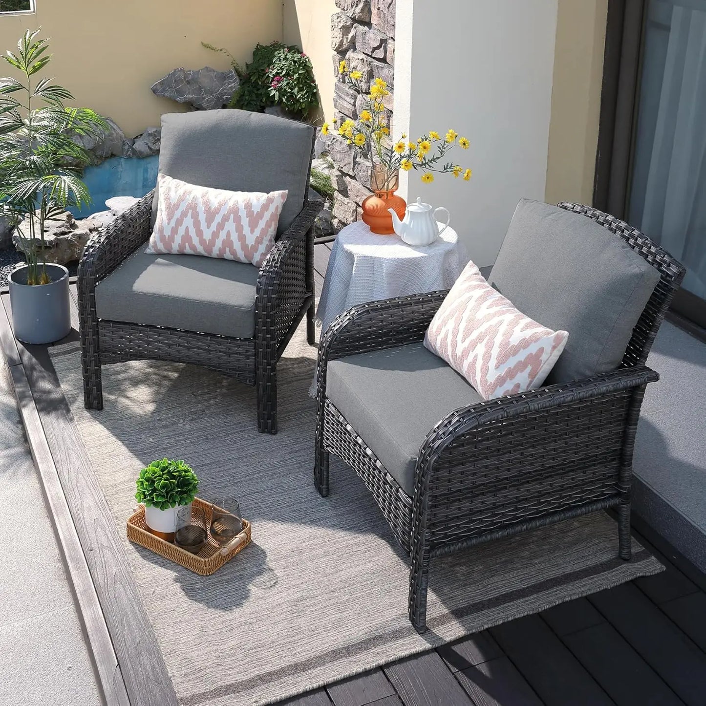 Guangbai Outdoor Wicker Patio Furniture Set With Sofa And Chairs