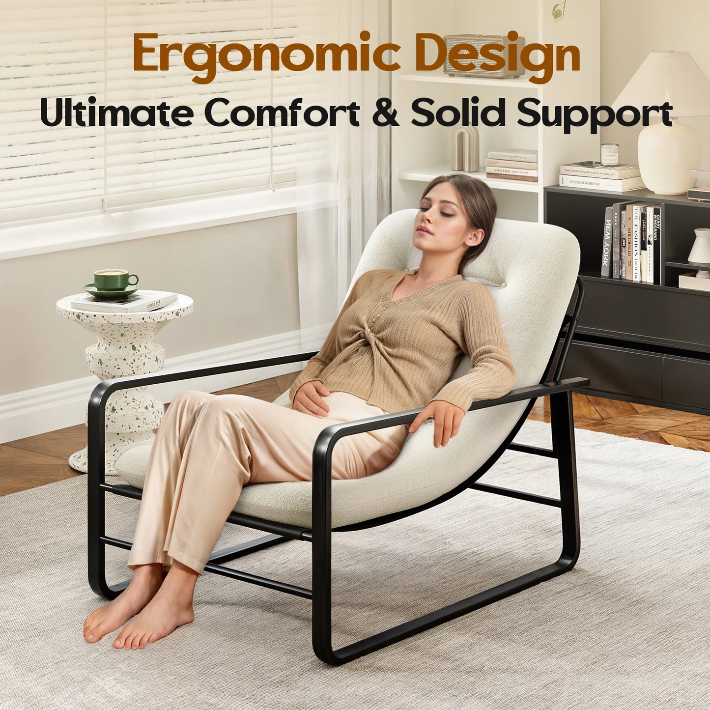 FARINI Plush Lounge Chair Cloud Soft Cushion Ergonomic Seating