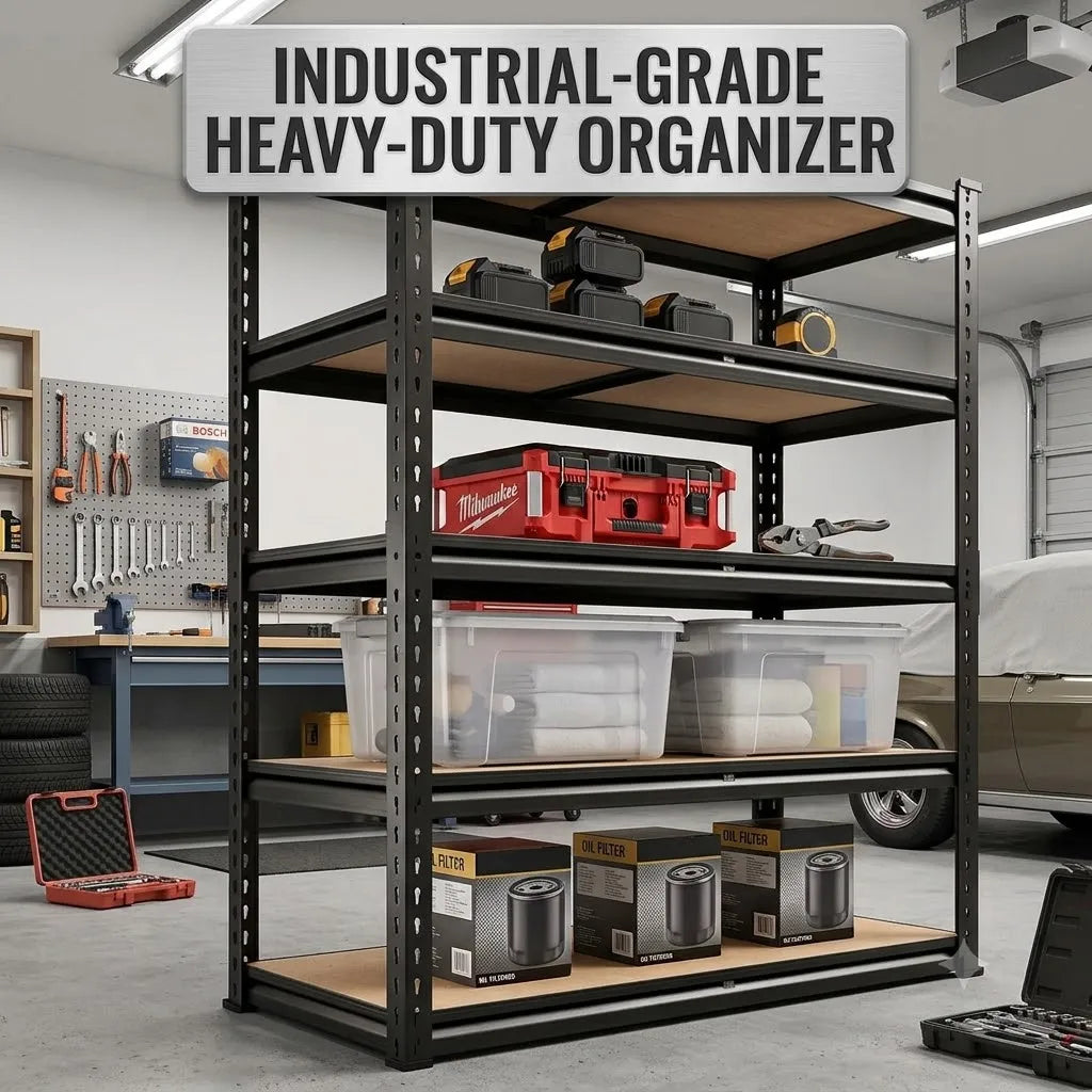 Heavy Duty 5-Tier Metal Storage Rack With Adjustable Shelving
