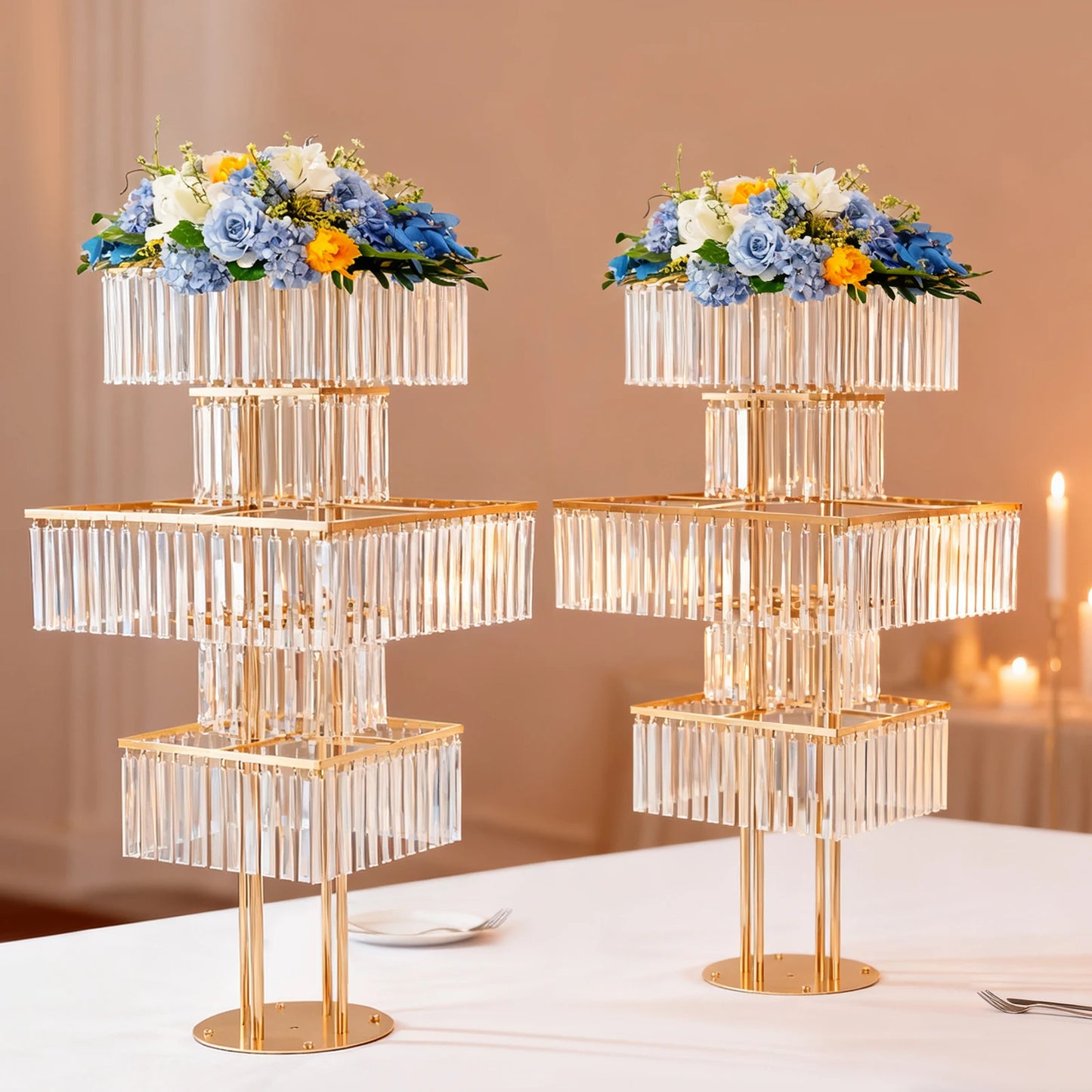 Set Of 2 5-Tier Flower Stand For Weddings Centerpieces